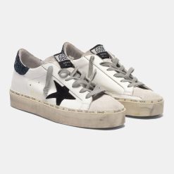 Sneakers Hi Star G35WS945.L1 in pelle liscia e suede con talloncino glitter-4999