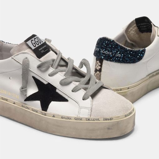 Sneakers Hi Star G35WS945.L1 in pelle liscia e suede con talloncino glitter-4997