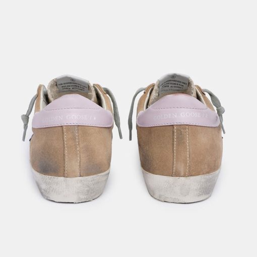 Sneakers Super-Star GWF00103.F001395.15288 in suede marrone con talloncino rosa-4823