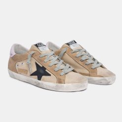 Sneakers Super-Star GWF00103.F001395.15288 in suede marrone con talloncino rosa-4824