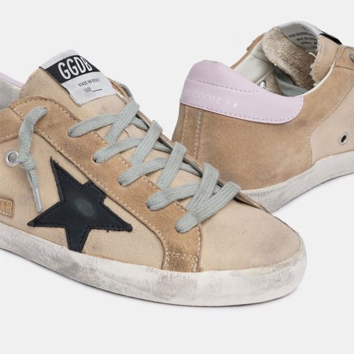 Sneakers Super-Star GWF00103.F001395.15288 in suede marrone con talloncino rosa-4826