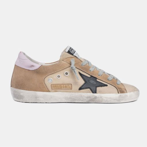 Sneakers Super-Star GWF00103.F001395.15288 in suede marrone con talloncino rosa-0