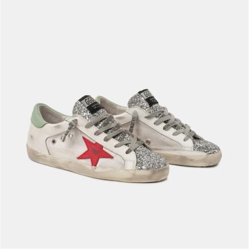 Sneakers Super-Star bianche con talloncino pitonato-5011