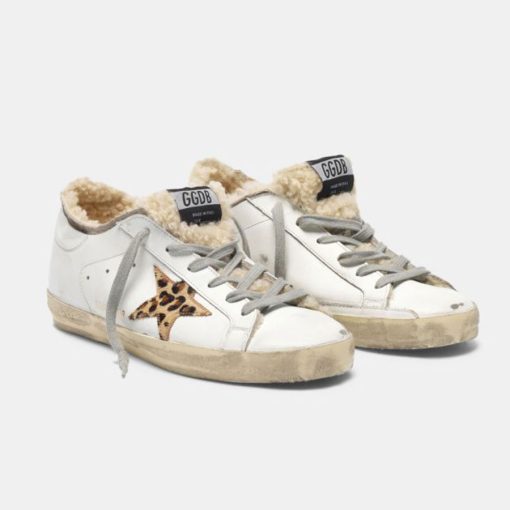 Sneakers Super-Star G35WS590.R73 con struttura doppia in shearling e stella leopardata-5069