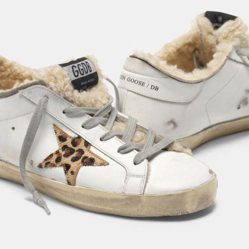 Sneakers Super-Star G35WS590.R73 con struttura doppia in shearling e stella leopardata-5072