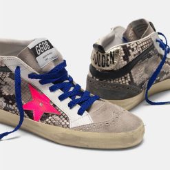 Sneakers Mid-Star G35WS634.T5 in pelle stampa serpente con stella fuxia-5304