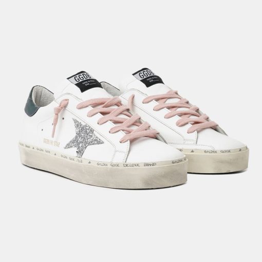 Sneakers HI Star bianche GWF00118.F000739.10396 con stella glitter e lacci rosa-5145