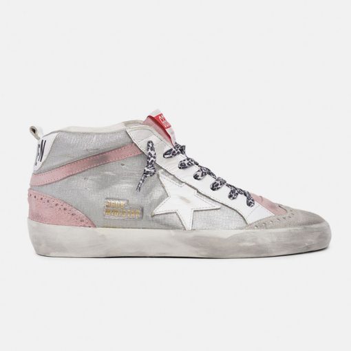 Sneakers Mid Star GWF00122.F000821.70151 rosa e argento con glitter-0