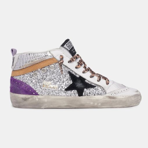 Sneakers Mid Star GWF00123.F001388.80973 argentate con glitter-0