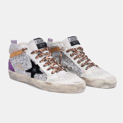 Sneakers Mid Star GWF00123.F001388.80973 argentate con glitter-5299