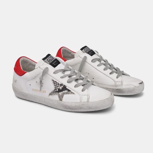 Sneakers Super-Star G36WS590.S46 con stella pitonata e talloncino rosso-5505