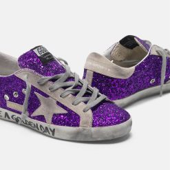 Sneakers Super-Star G36WS590.T22 con glitter viola e scritta sul foxing-5446