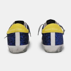 Sneakers Super-Star G36WS590.T38 con glitter blu e talloncino giallo-5468