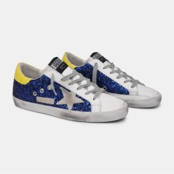 Sneakers Super-Star G36WS590.T38 con glitter blu e talloncino giallo-5469