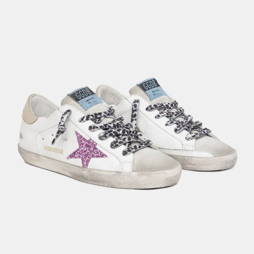 Sneakers Super-Star GWF00101.F001428.10581 con glitter e talloncino dorato-5495