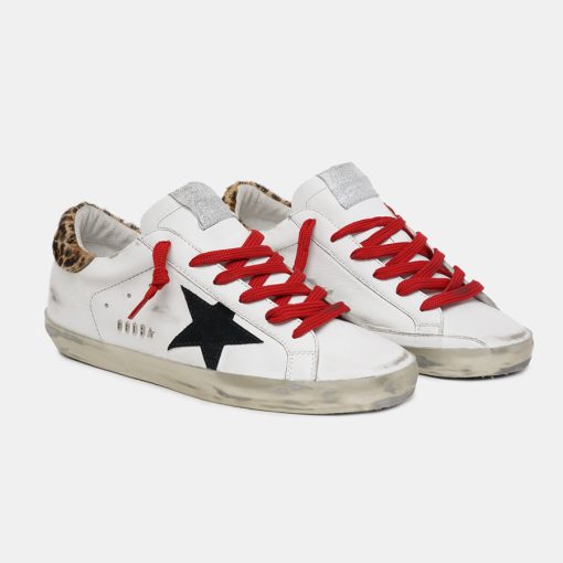 Sneakers Super-Star GWF00101.F001430.10374 con talloncino leopardato e lacci rossi-5388