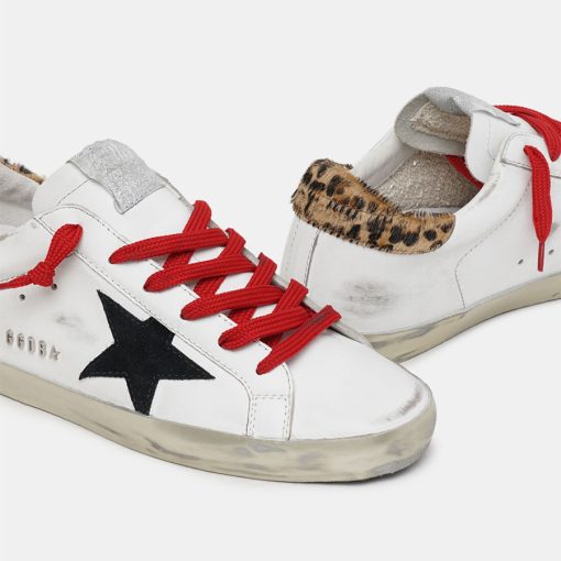 Sneakers Super-Star GWF00101.F001430.10374 con talloncino leopardato e lacci rossi-5390