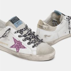 Sneakers Super-Star GWF00101.F001428.10581 con glitter e talloncino dorato-5494