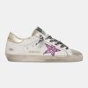 Sneakers Super-Star GWF00101.F001428.10581 con glitter e talloncino dorato-0