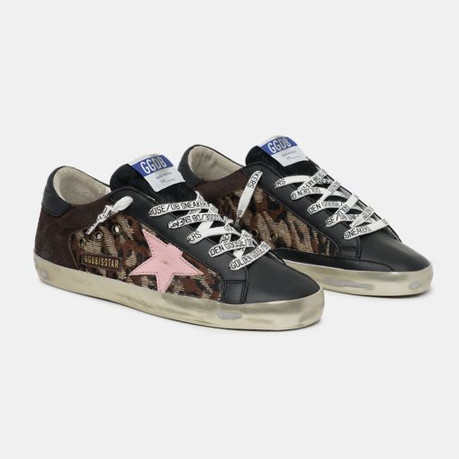 Sneakers Super-Star GWF00103.F000193.80217 con inserti in Jacquard leo e suede con linguetta in cavallino-5454