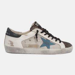 Sneakers Super-Star GMF00103.F000471.80393 con inserto glitter e stella blu storm in suede-0