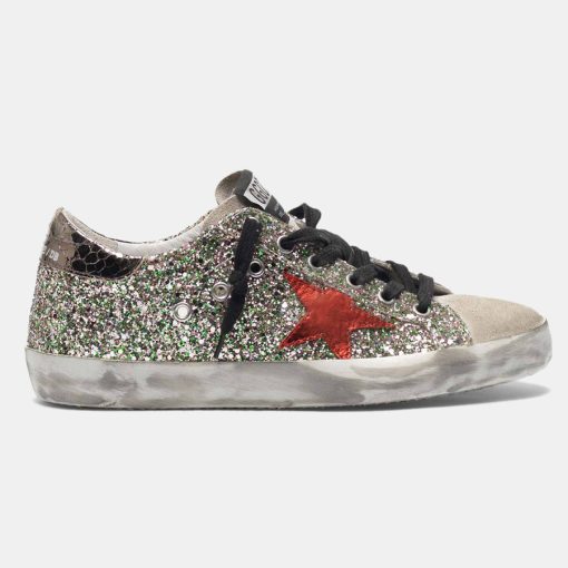 Sneakers Super-Star G35WS590.P22 in glitter con stella laminata-0