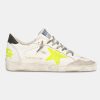 Sneakers Ball Star GMF00117.F001468.10596 bianche con dettagli giallo fluo-0