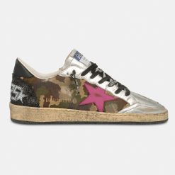 Sneaker Ball Star GMF00117.F001094.81106 con stampa camouflage e stella fucsia-0