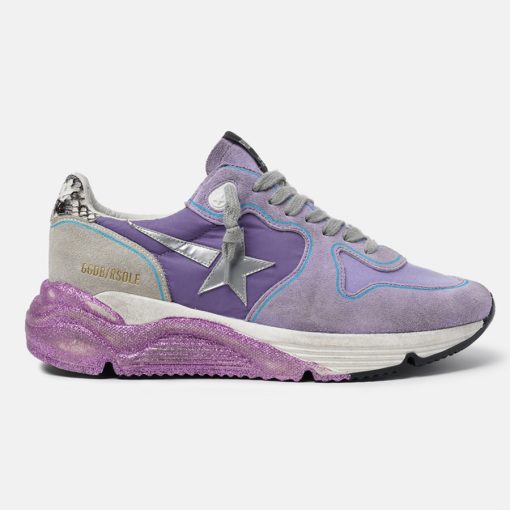 Sneakers Running Sole G36WS963.N9 lavanda con suola glitter e stella argento-0