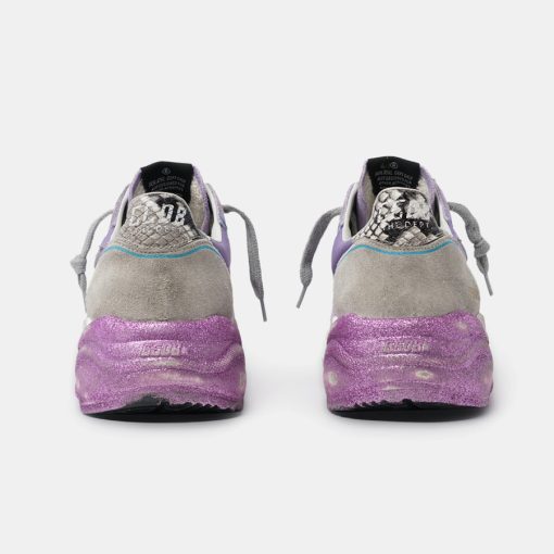 Sneakers Running Sole G36WS963.N9 lavanda con suola glitter e stella argento-6160