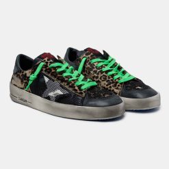 Sneakers Stardan G36MS959.F5 leopardate con lacci verdi-6503