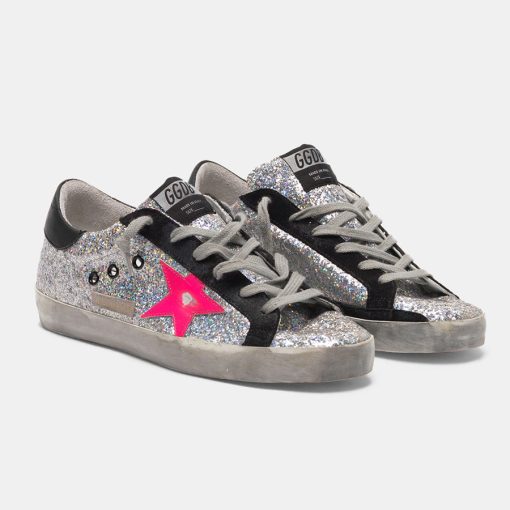 "Sneakers Super-Star G35WS590.R78 con tomaia glitter e stella bianca "-5527