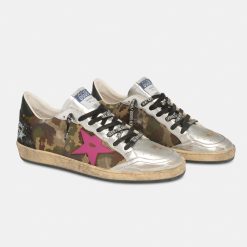 Sneaker Ball Star GMF00117.F001094.81106 con stampa camouflage e stella fucsia-5912