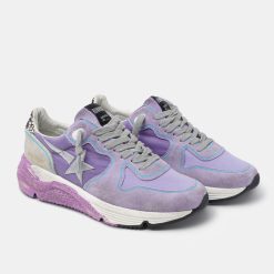 Sneakers Running Sole G36WS963.N9 lavanda con suola glitter e stella argento-6157