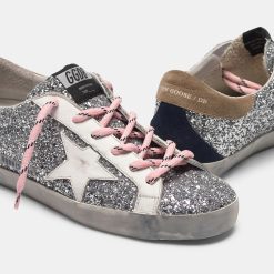 Sneakers Super-Star G35WS590.R44 con tomaia glitter e stella bianca-5615