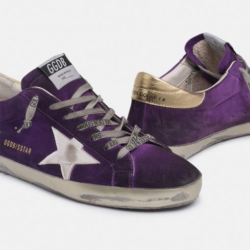 Snekaers Super-Star GMF00101.F001450.45330 viola in suede con talloncino dorato-5701