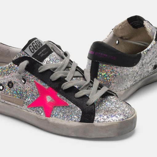 "Sneakers Super-Star G35WS590.R78 con tomaia glitter e stella bianca "-5528