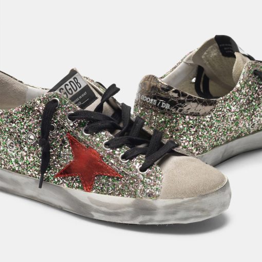 Sneakers Super-Star G35WS590.P22 in glitter con stella laminata-5830