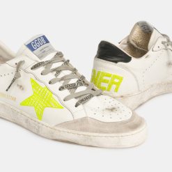 Sneakers Ball Star GMF00117.F001468.10596 bianche con dettagli giallo fluo-5907