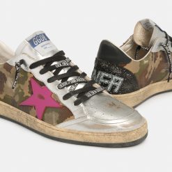 Sneaker Ball Star GMF00117.F001094.81106 con stampa camouflage e stella fucsia-5913