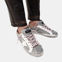 Sneakers Super-Star G35WS590.R44 con tomaia glitter e stella bianca-5617